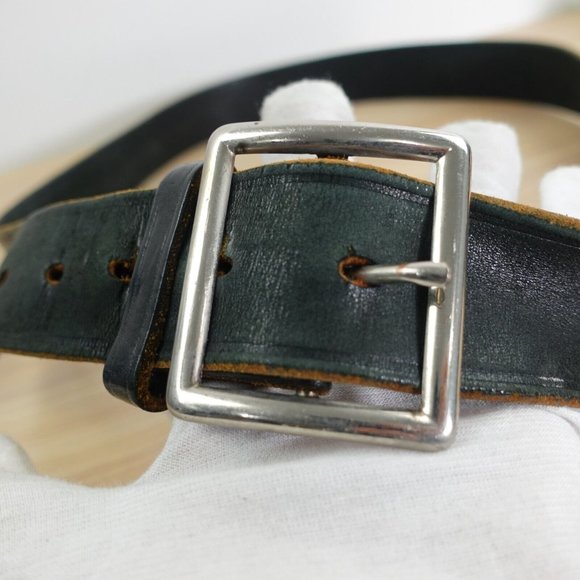 Belt‎ Mens Leather Black Buckle 44 Casual Adult Basic Dress Work Hand Crafted - Picture 4 of 12